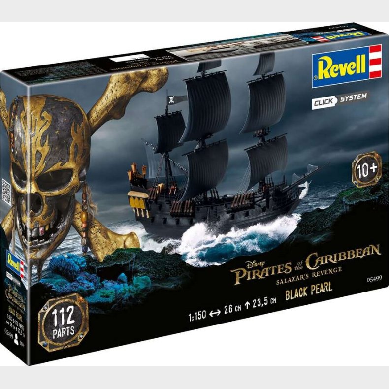 Revell - Pirates Of The Caribbean - Black Pearl Skib Bygges�t - 1:150 - Easy Click - 05499