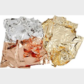 Bladmetal - 16x16 Cm - Kobber - Guld - Slv - 3x50 Ark