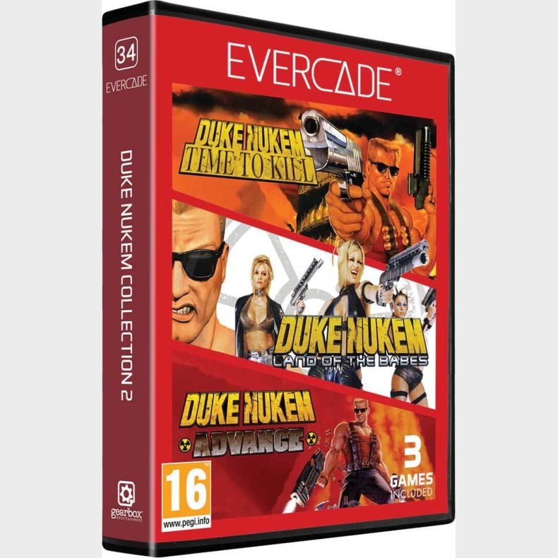 Blaze Evercade Red Cart 34 - Duke Nukem Col. 2 - BLAZE TAB Plus