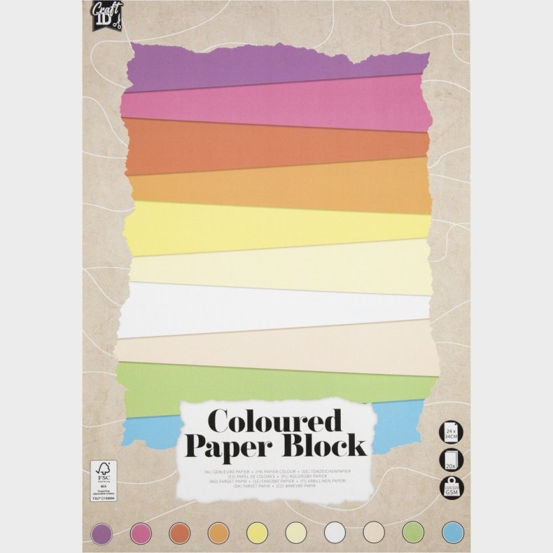 Blok 24 X 34 Cm - 120 / 220 G - 24 Ark Assorterede