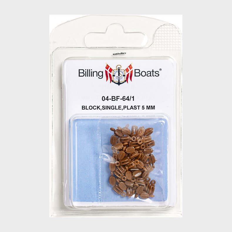 Billing Boats Fittings - Blokke - Enkelt - 5 Mm - 50 Stk