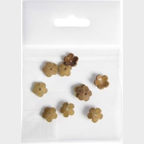 Blomst Lder  10mm 10 Stk I Pose Lysebrun - 12286-8684