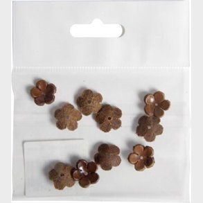 Blomst Lder  10mm 10 Stk I Pose Mrkebrun - 12286-8685