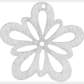 Blomst -  27 Mm - Tykkelse 1,7 Mm - Rhvid - 20 Stk.