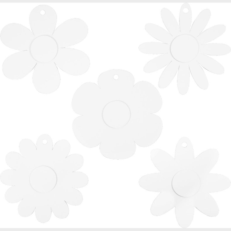 Blomster -  20 Cm - 400 G - Hvid - 5x3 Stk.