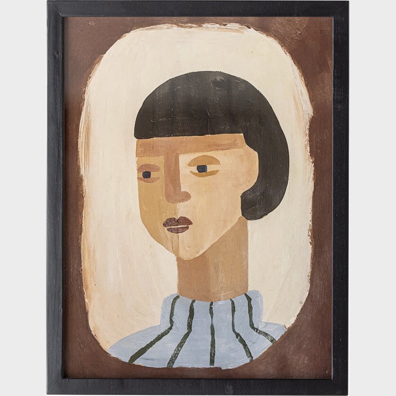 Bloomingville - Amanda Illustration Med Ramme - Multifarvet - Fyrretr�