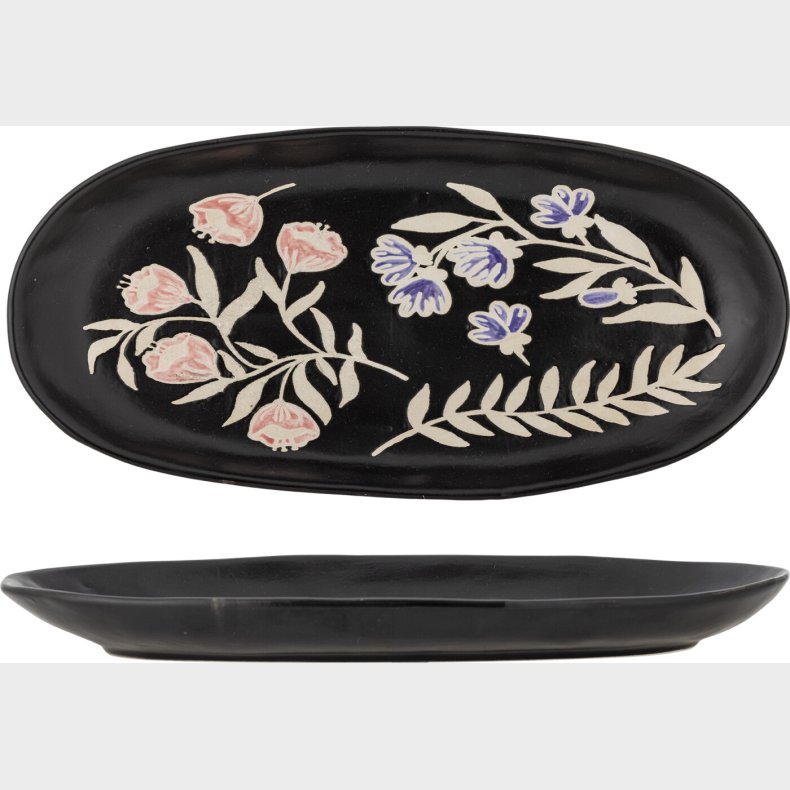 Bloomingville - Amberly Serveringsbakke - Sort - Stentj