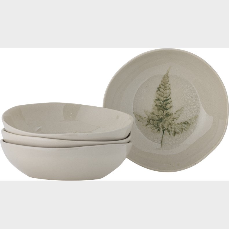 Bloomingville - Bea Tallerken Dyb - Multipak - Natur - Stentj - St Med 4