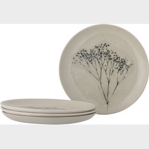 Bloomingville - Bea Tallerken - Natur - Stentj -  22 Cm - 4 Stk