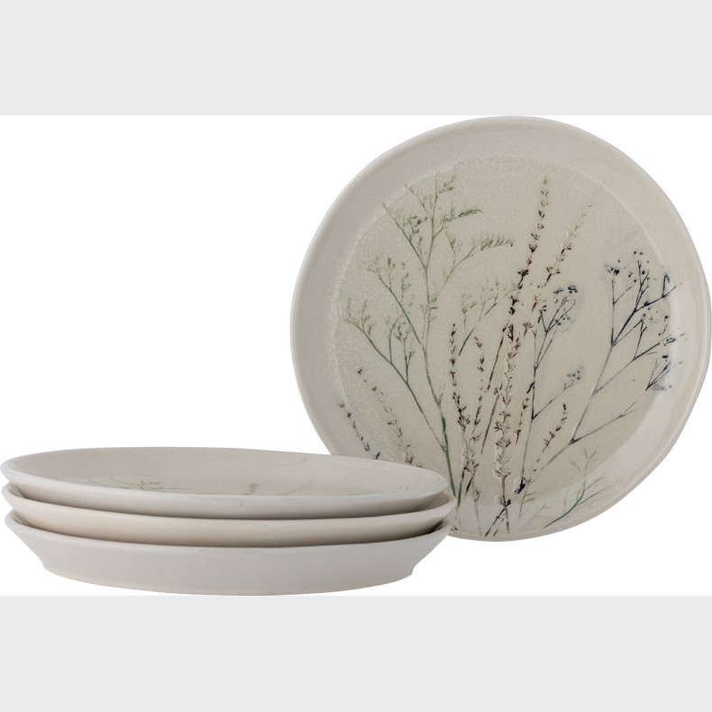 Bloomingville - Bea Tallerken - Natur - Stentj -  27,5 Cm - 4 Stk