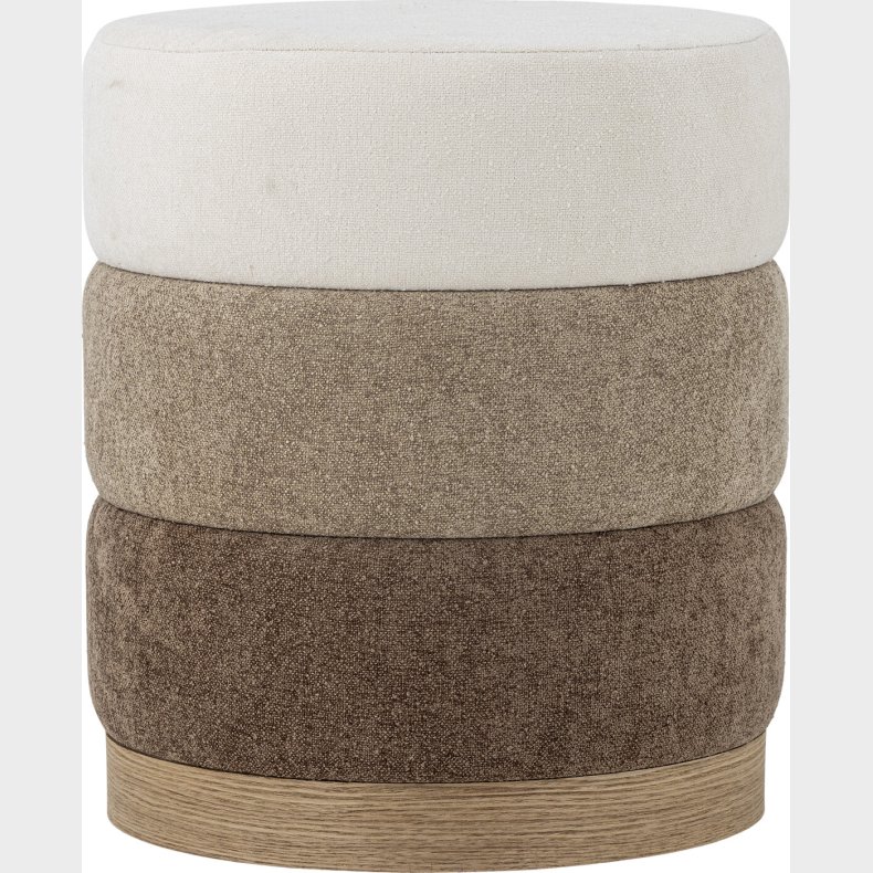 Bloomingville - Bilbao Puf - Rund - Brun - Polyester