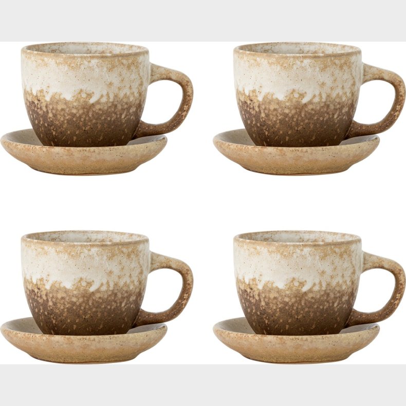 Bloomingville - Brenta Kopper Med Underkop - 8 Dele - Natur