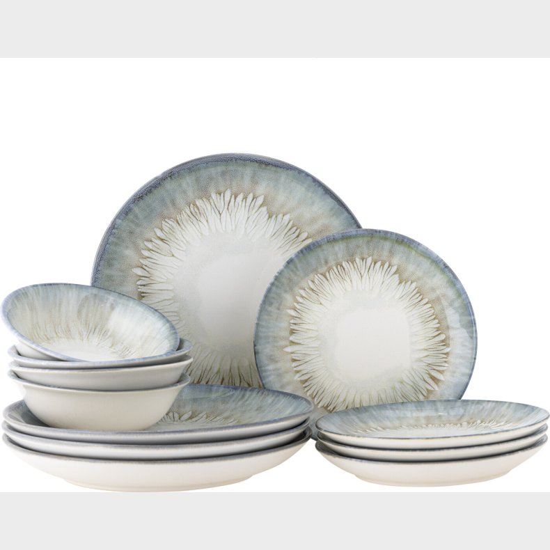 Bloomingville - Calen Services�t Til 4 - Bl� - Stent�j - 12 Dele