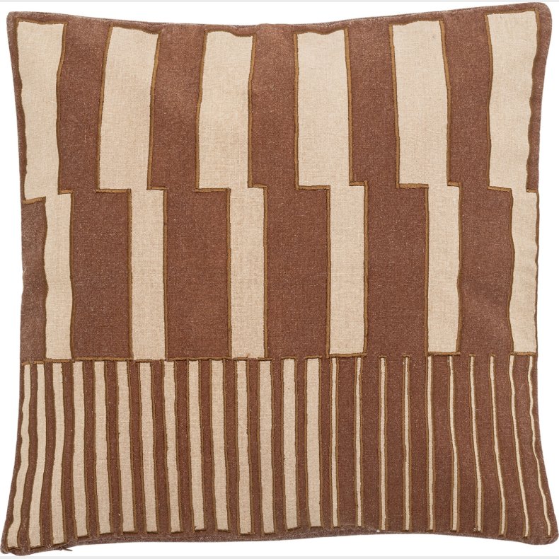 Bloomingville - Cowes Pude - Brun - Bomuld Oeko-tex - 40x40 Cm