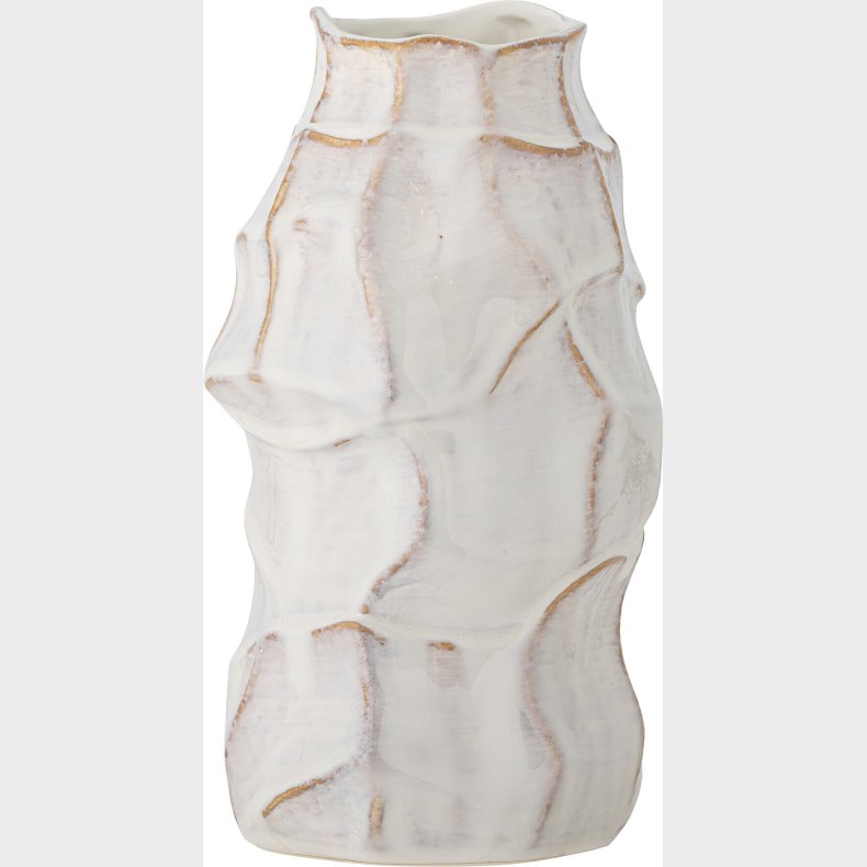 Bloomingville - Dolores Vase - Hvid - Stentj Keramik - H 24 Cm