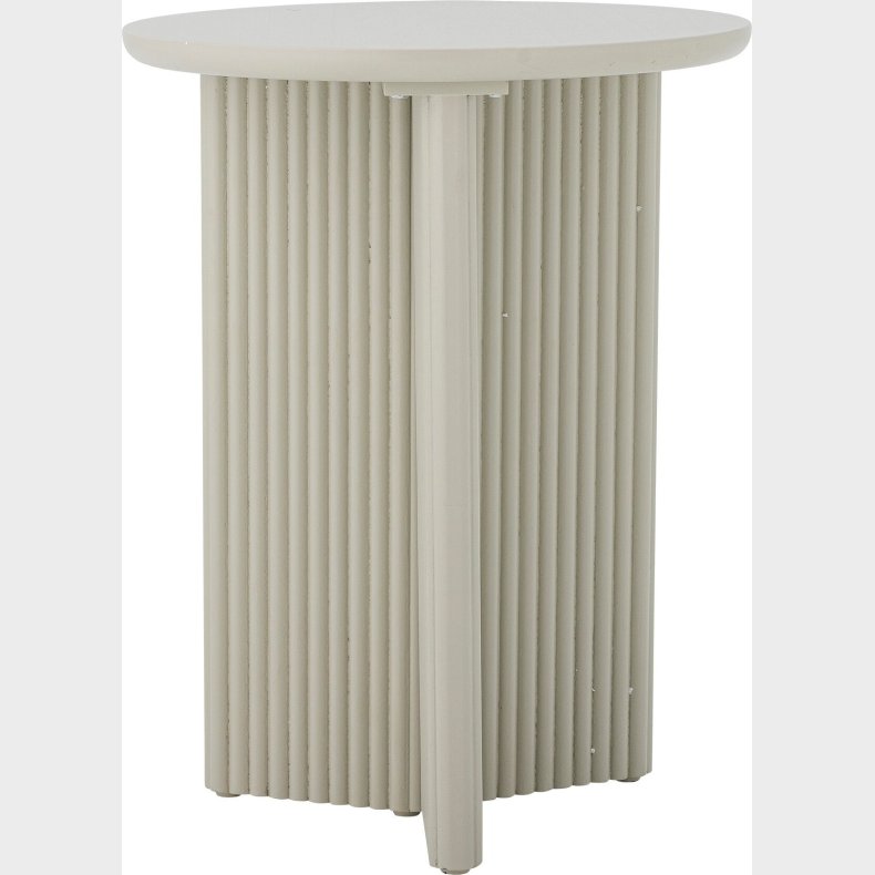 Bloomingville - Edith Rundt Sidebord - Fyrretr� - Hvid