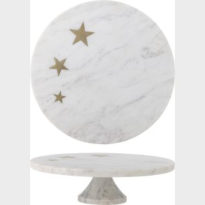 Bloomingville - Fenya Star Kagefad P� Fod - Hvid - Marmor