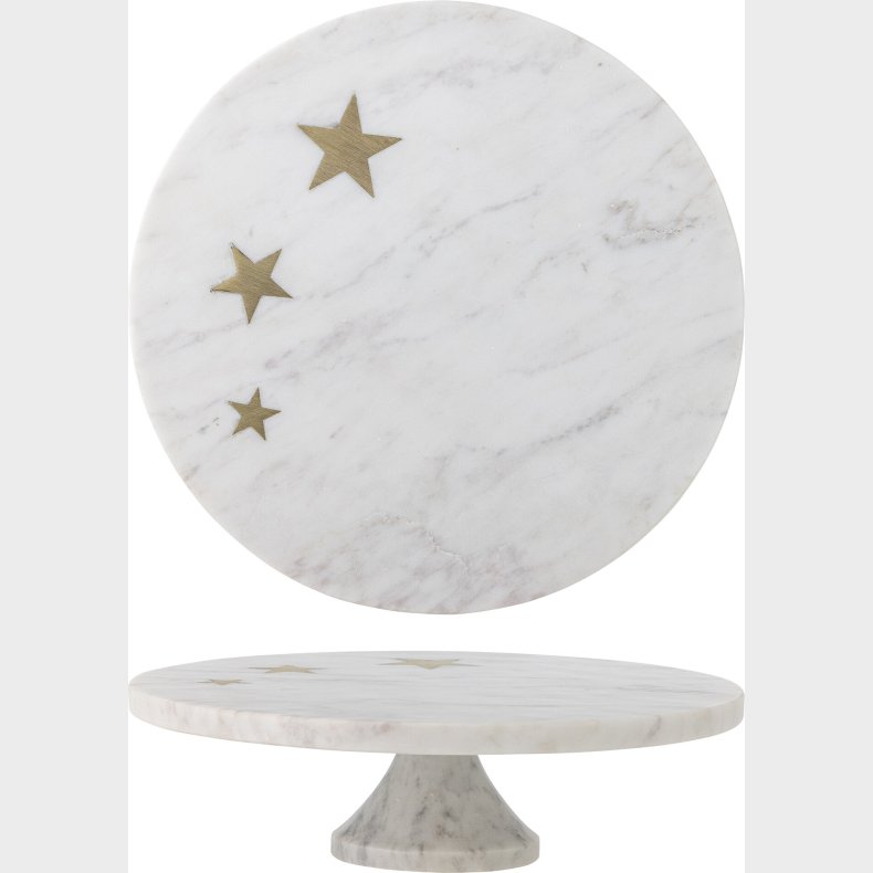 Bloomingville - Fenya Star Kagefad P� Fod - Hvid - Marmor