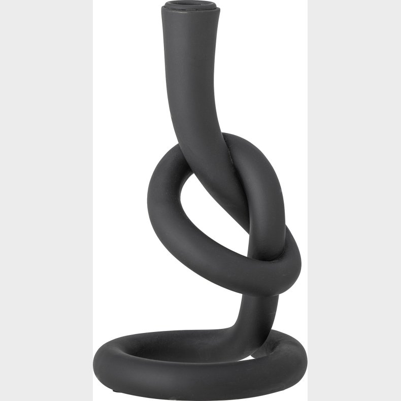 Bloomingville - Flikka Lysestage - Sort - Polyresin