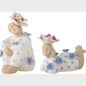 Bloomingville - Floriella Figur Dekoration - Bl - Stentj Keramik - 2 Stk