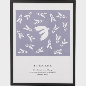 Bloomingville - Flye Illustration Med Ramme - Sort - Fyr