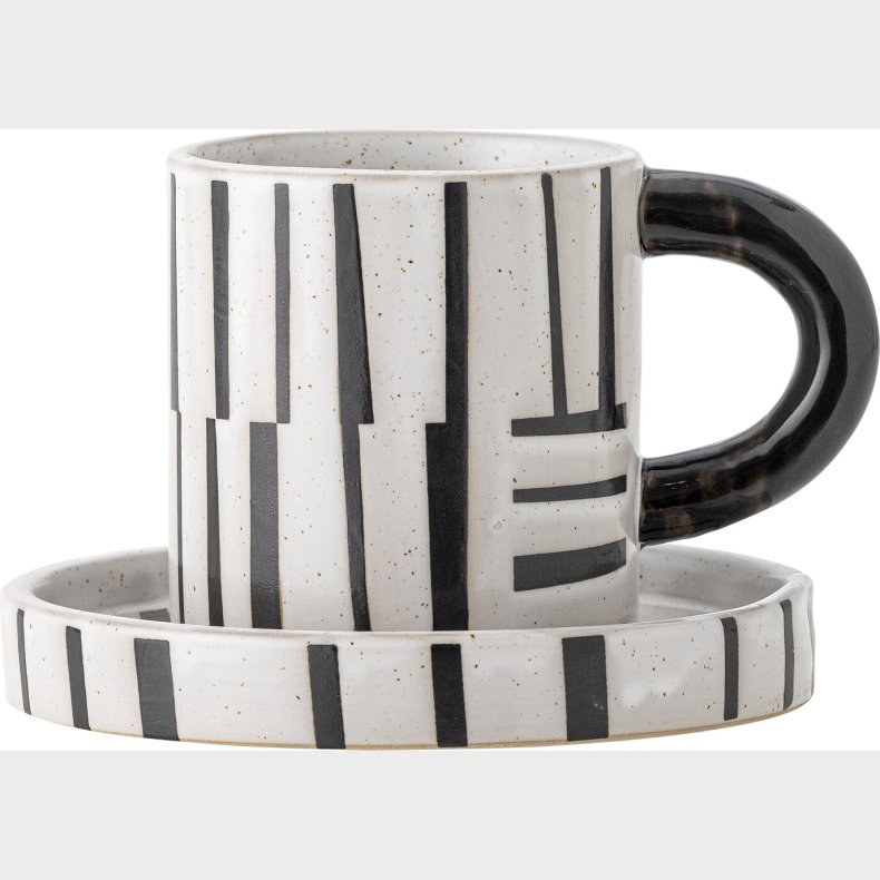 Bloomingville - Frankie Kop St Med Underkop - Sort - Stentj Keramik