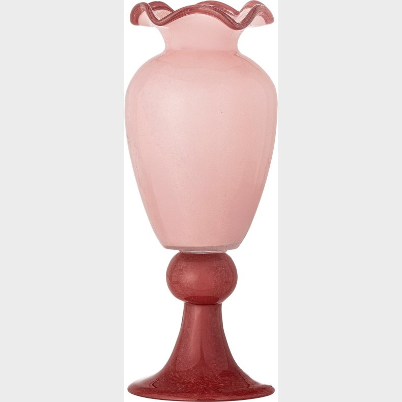 Bloomingville - Frills Vase - Rosa - Glas