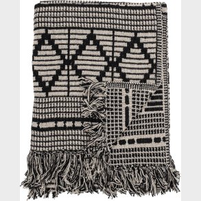 Bloomingville - Gutte Plaid - Genanvendt Bomuld - 160x130 Cm - Sort