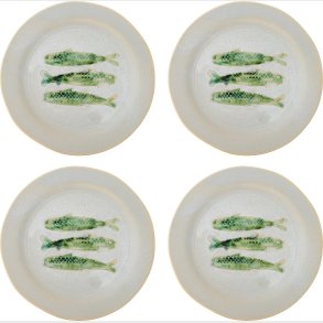 Bloomingville - Hadden Tallerkener - Grn - 4 Stk. - Stentj