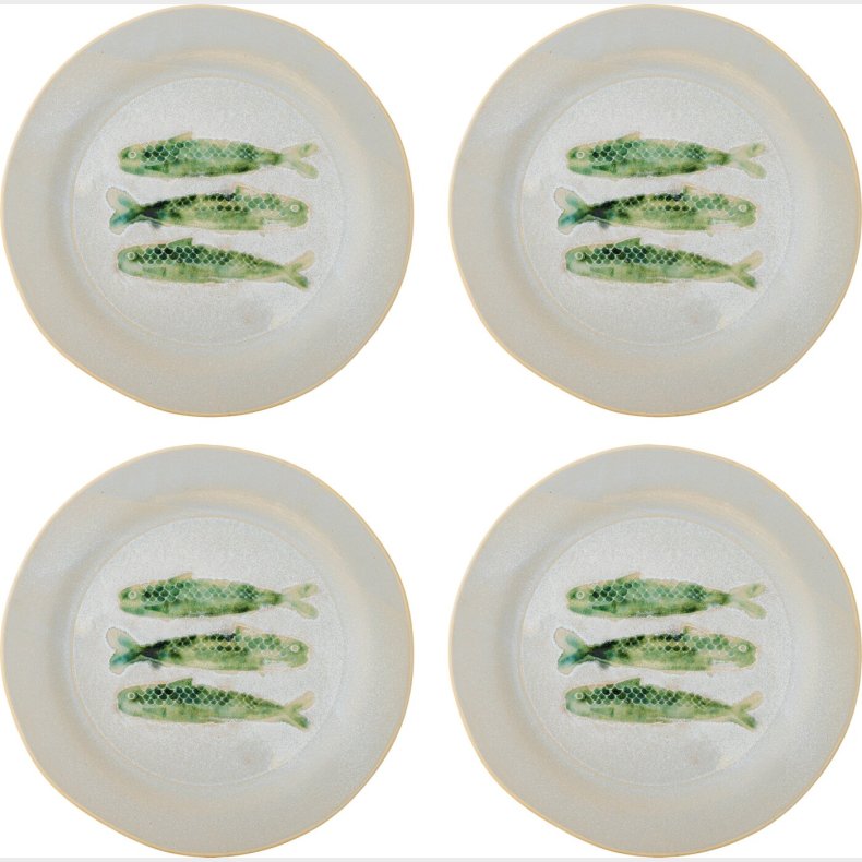 Bloomingville - Hadden Tallerkener - Grn - 4 Stk. - Stentj