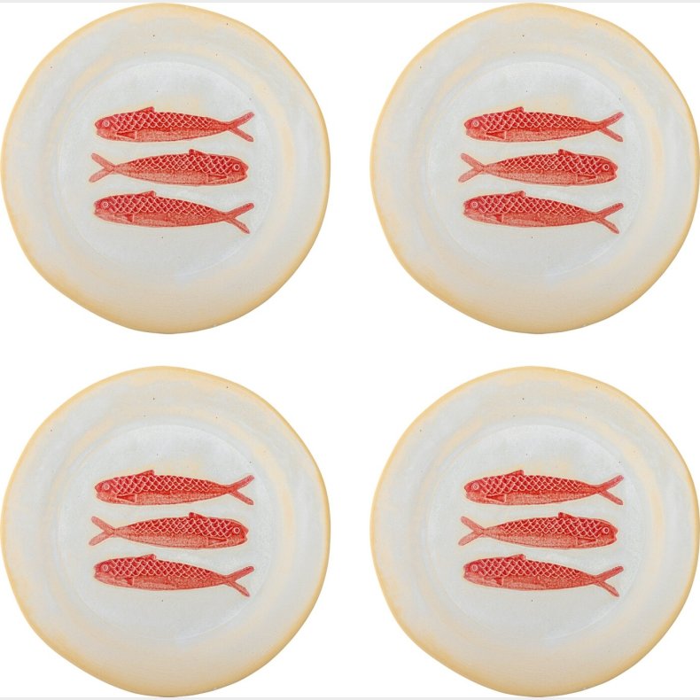 Creative Collection - Hadden Tallerkener - R�d - 4 Stk. - Stent�j