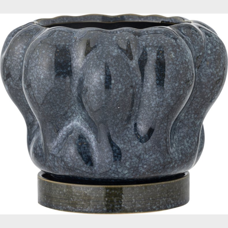 Bloomingville - Hollis Urtepotte Med Underskl - Bl - Keramik