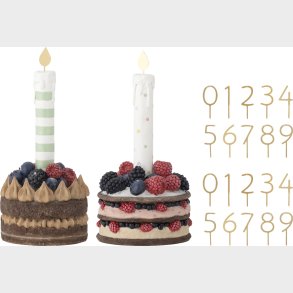 Bloomingville - Hooray Fdselsdagspynt Med Tal - Rd - Polyresin - 2 Stk