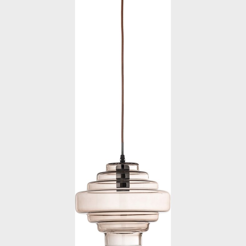 Bloomingville - Ilua Pendel Lampe - Brun - Glas