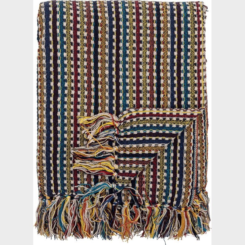 Bloomingville - Lazzario Plaid - Genanvendt Bomuld - 160x130 Cm - Bl�