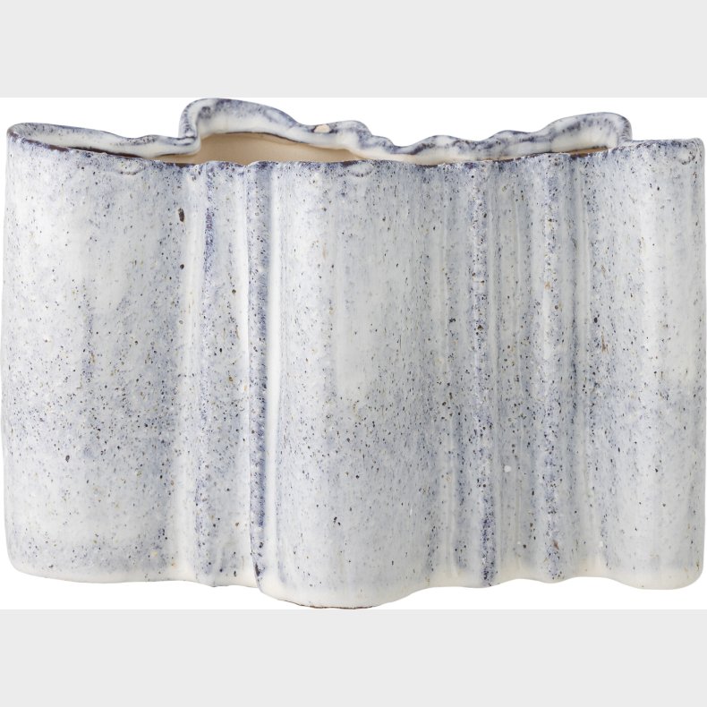 Bloomingville - Lindae Vase - Bl - Stentj Keramik - H 14,5 Cm