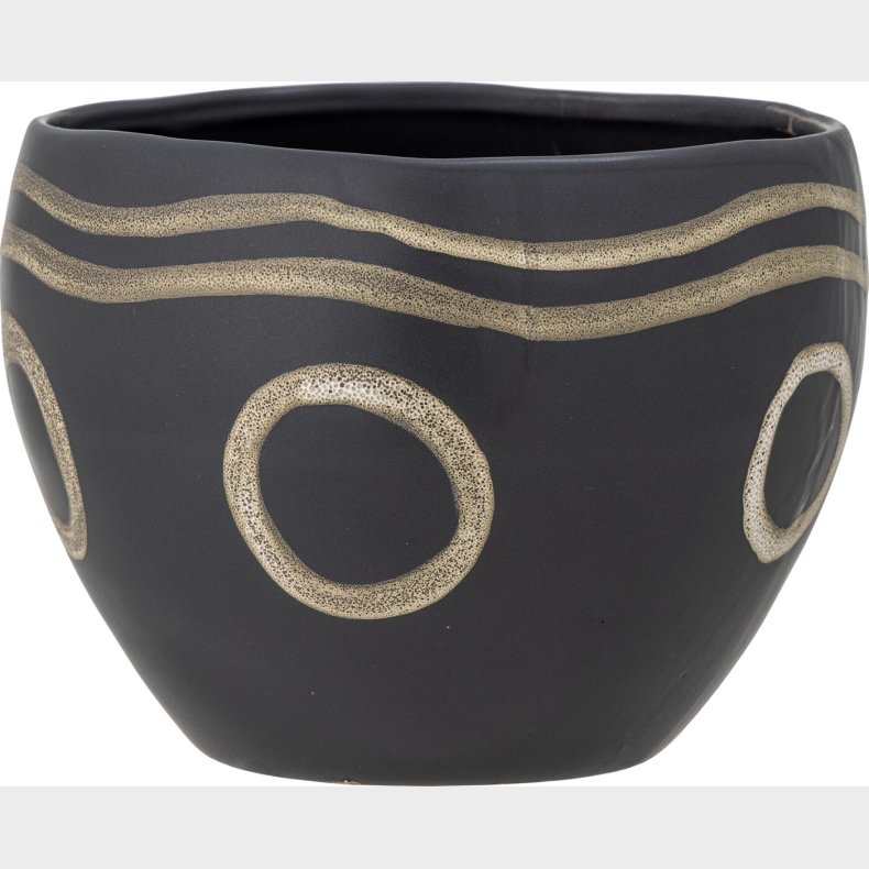 Bloomingville - Magnus Urtepotteskjuler - Sort - Stentj Keramik