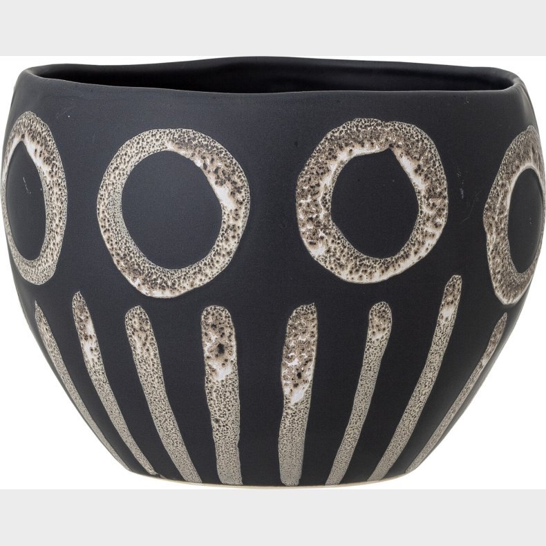 Bloomingville - Magnus Urtepotteskjuler - Sort - Stentj Keramik