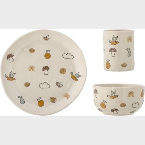 Bloomingville Mini - Agnes Spises�t Til B�rn - Hvid - Stent�j - 3 Dele