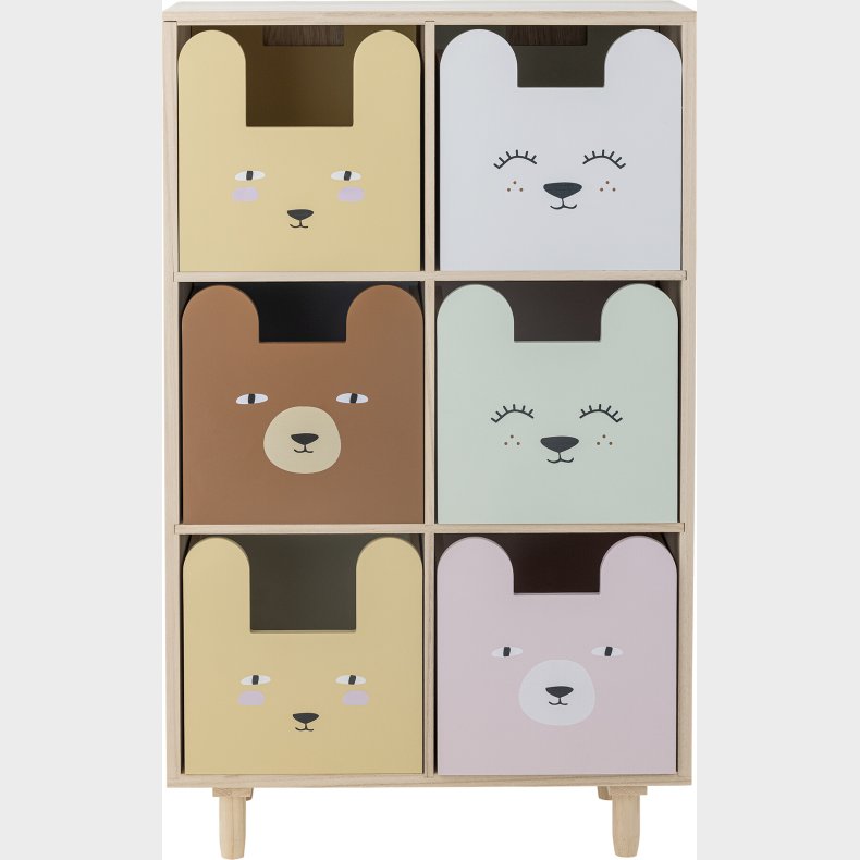 Bloomingville Mini - Calle Bogreol Til Brn - 6 Skuffer - Natur - Kejsertr