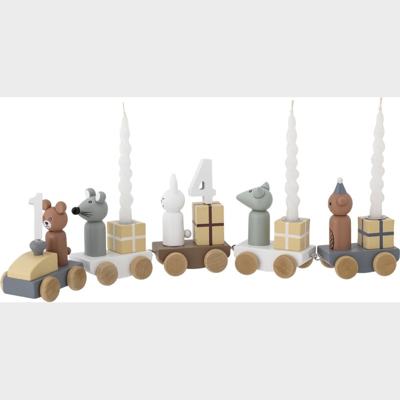 Bloomingville Mini - Junaid Fdselsdagstog Med Dyr I Tr - Brun