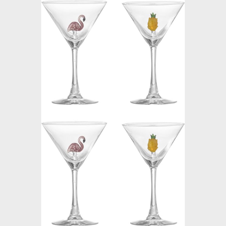 Bloomingville - Misa Cocktailglas Med Figur - Klar - Glas - 4 Stk