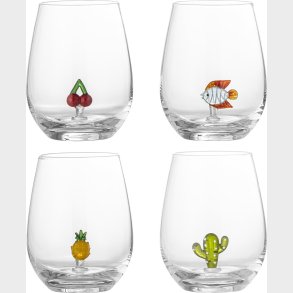 Bloomingville - Misa Drikkeglas Med Figur - Klar - Glas - 4 Stk