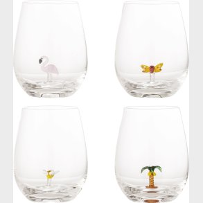 Bloomingville - Misa Drikkeglas Med Figur - Klar - Glas - 4 Stk