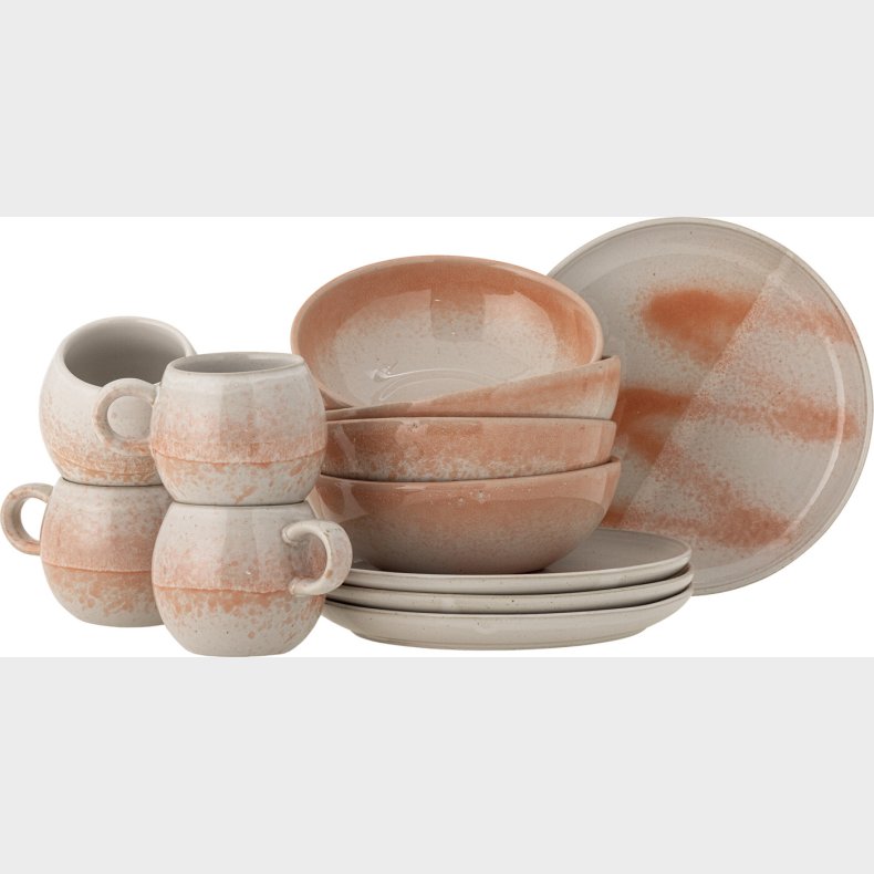 Bloomingville - Paula Morgenmadsst Til 4 - Orange - Stentj - 12 Dele