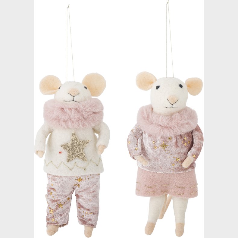 Bloomingville - Peo Ornament - Rosa - Uld - St Med 2