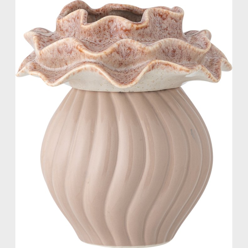 Bloomingville - Petalia Vase - Rosa - Stentj Keramik - H 17 Cm