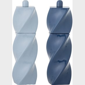 Bloomingville - Riley Salt Og Peberkv�rne - Bl� - Gummitr� - 2 Stk.