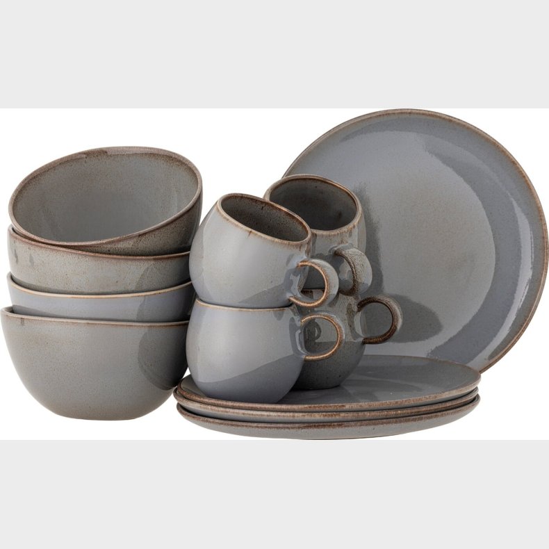 Bloomingville - Sandrine Services�t - Gr� - 12 Dele - Stent�j