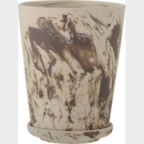 Bloomingville - Stacy Urtepotte Med Underskl - Brun - Keramik